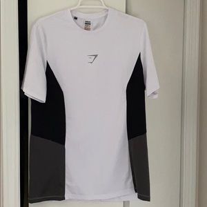 Gymshark Reset T-Shirt. White/Black. Sz. M. EUC.